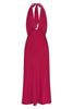 front view, halter neck midi dress in Tencel