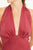 halter neck dress, with deep-v neckline