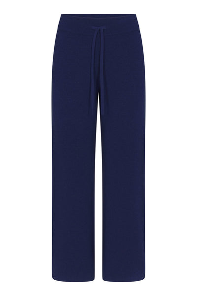 Jacquard knitted straight leg pant with drawstring waist