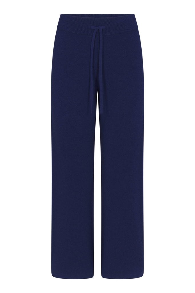 Jacquard knitted straight leg pant with drawstring waist