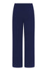 back view: jacquard knitted straight leg pant with drawstring elastic waist